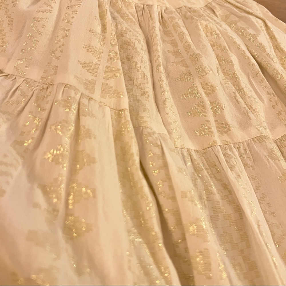 Elan Cream Dress with Subtle Gold Accents - Picture 6 of 9